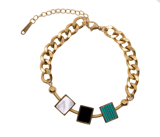 Electroplated Titanium Steel Versatile Bracelet – Tri-Color Design