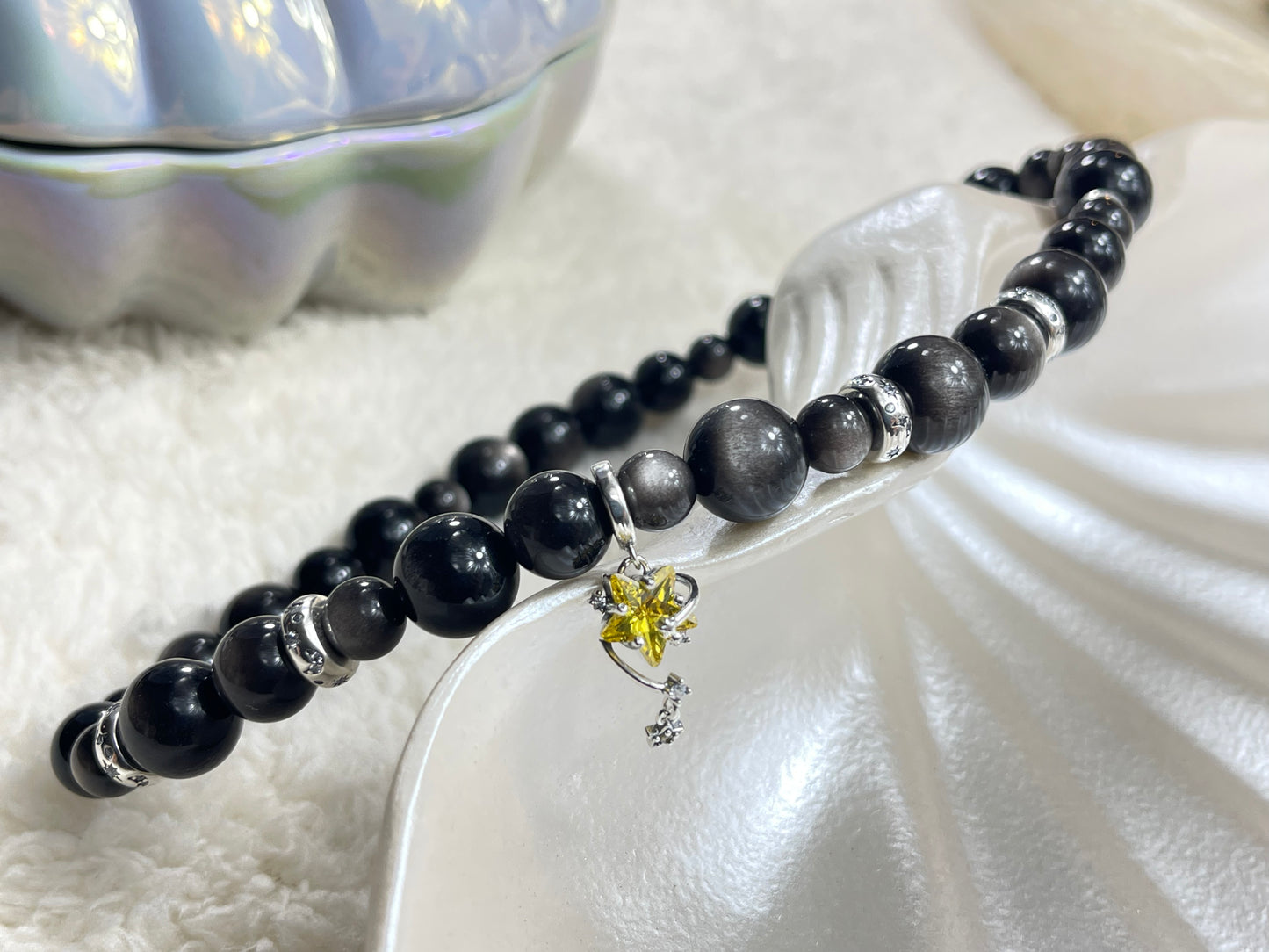Silver Sheen Obsidian Necklace